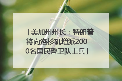 美加州州长：特朗普将向洛杉矶增派2000名国民警卫队士兵